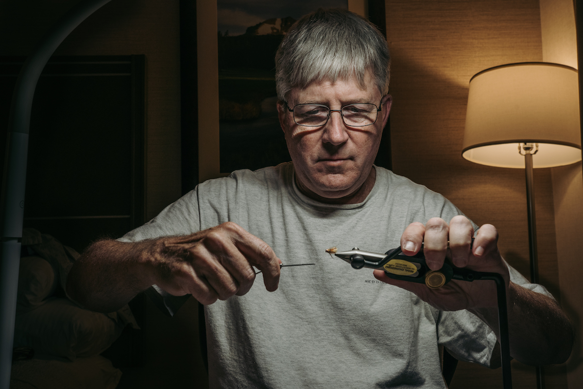 Mercer Jiggy Caddis Miker Mercer tying his Jiggy Caddis Pupa